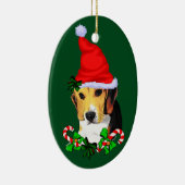 Beagle Welpe Weihnachten Keramik Ornament (Rechts)