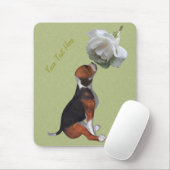 Beagle Welpe White Rose Dog Mousepad (Mit Mouse)