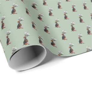 Beagle Welpe White Rose Geschenkpapier