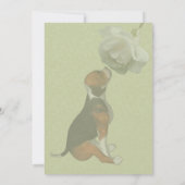 Beagle Welpe White Rose Süße Tier Party Einladung (Rückseite)