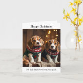 Beagle Welpen Frohe Weihnachtskarte Karte (Gelbe Blume)