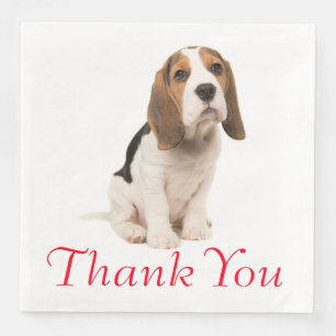 Beagle-Welpen-Hochzeitsfeier Dankeschön Serviette