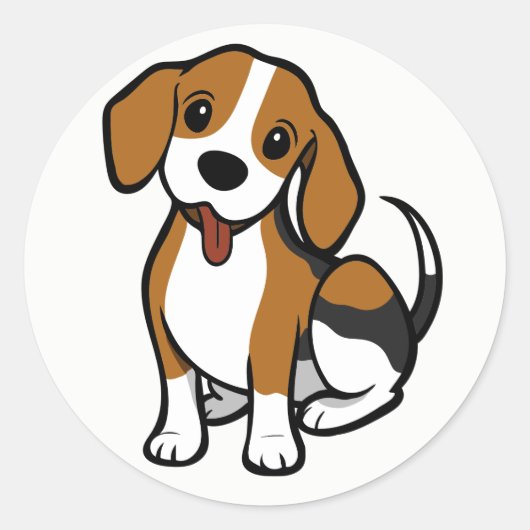 Beagle Welpen Hund Cartoon - Liebe Beagle Sticker (Vorderseite)