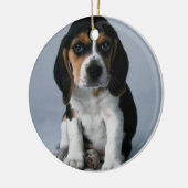 Beagle-Welpen-HundeFoto Keramik Ornament (Links)