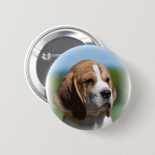 Beagle-Welpen-Knopf Button (Vorne & Hinten)