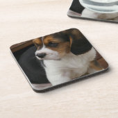 Beagle-Welpen-Korken-Untersetzer Untersetzer (Linke Seite)
