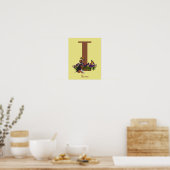 Beagle-Welpen Schmetterlinge Monogramm Anfangsbuch Poster (Küche)