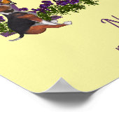 Beagle-Welpen Schmetterlinge Monogramm Anfangsbuch Poster (Ecke)