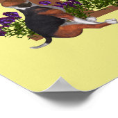 Beagle-Welpen-Schmetterlinge-Monogramm Anfangsbuch Poster (Ecke)