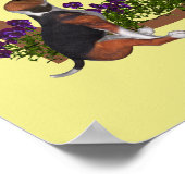 Beagle-Welpen Schmetterlinge Monogramm Anfangsbuch Poster (Ecke)