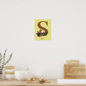Beagle-Welpen Schmetterlinge Monogramm Anfangsbuch Poster (Küche)