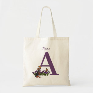 Beagle-Welpen Schmetterlinge Monogramm Anfangsbuch Tragetasche