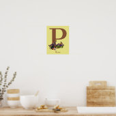 Beagle-Welpen-Schmetterlinge-Monogramm-Initial P N Poster (Küche)