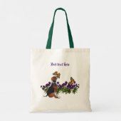 Beagle Welpen und Schmetterlinge Personalisierte T Tragetasche (Rückseite)