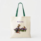 Beagle Welpen und Schmetterlinge Personalisierte T Tragetasche (Vorne)