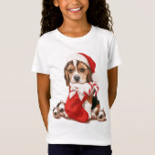 Beagle-Welpen-Weihnachten T-Shirt (Vorderseite)