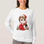 Beagle-Welpen-Weihnachten T-Shirt (Vorderseite)