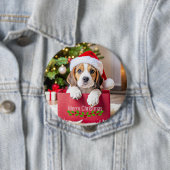 Beagle-Welpen-Weihnachtsdesign, Button (Beispiel)
