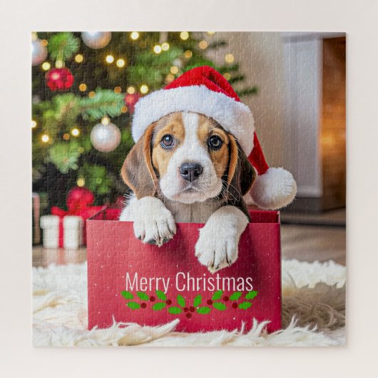 Beagle-Welpen-Weihnachtsdesign, Puzzle (Vertikal)