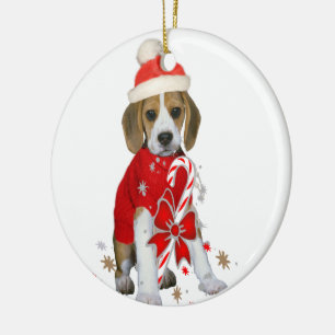 Beagle Welpen Weihnachtsgeschenk Keramikornament