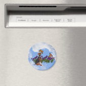 Beagle Welpenschmetterlinge Blume Tiermagazin Magnet (In Situ (Geschirrspüler))