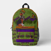Beagle Welpenschmetterlinge Hunde Kunst Personalis Bedruckter Rucksack (Vorderseite)