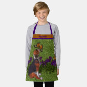 Beagle Welpenschmetterlinge Hunde Kunst Personalis Schürze (Getragen)