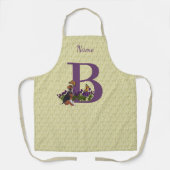 Beagle Welpenschmetterlinge Monogramm Anfangsname  Schürze (Vorderseite)