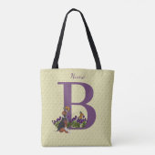 Beagle Welpenschmetterlinge Monogramm Anfangsname  Tasche (Rückseite)