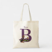 Beagle Welpenschmetterlinge Monogramm Anfangsname Tragetasche (Rückseite)