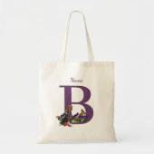 Beagle Welpenschmetterlinge Monogramm Anfangsname Tragetasche (Vorne)
