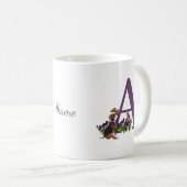 Beagle Welpenschmetterlinge Monogramm Initial A Na Kaffeetasse (VorderseiteRechts)