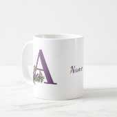Beagle Welpenschmetterlinge Monogramm Initial A Na Kaffeetasse (Vorderseite Links)