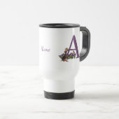Beagle Welpenschmetterlinge Monogramm Initial A Na Reisebecher (VorderseiteRechts)