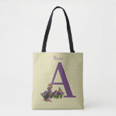 Beagle Welpenschmetterlinge Monogramm Initial A Na Tasche (Vorderseite)