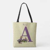 Beagle Welpenschmetterlinge Monogramm Initial A Na Tasche (Rückseite)