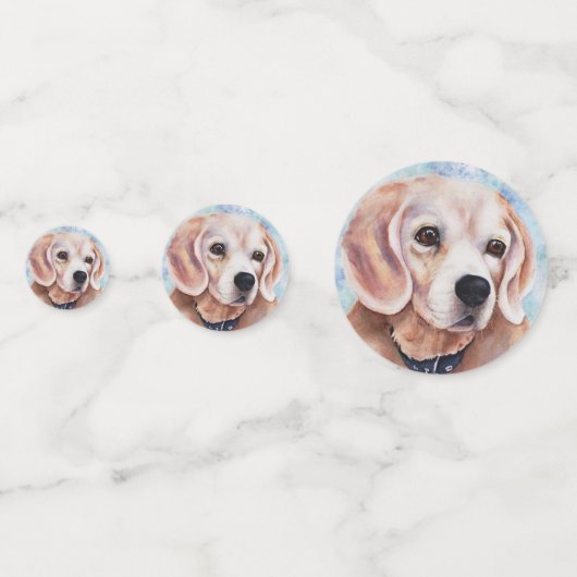 Beagle Welppy Birthday Konfetti (Vorderseiten)