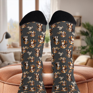 Beagle Welppy Playful Puppies Grau Socken