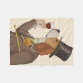 Beagle Wine Snob Fleecedecke (Vorderseite (Horizontal))