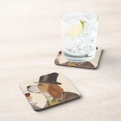 Beagle Wine Snob Getränkeuntersetzer (Rechte Seite)