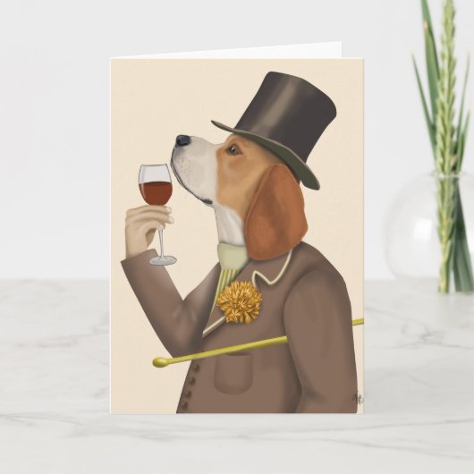 Beagle Wine Snob Karte (Vorderseite)