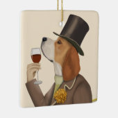 Beagle Wine Snob Keramikornament (Rechts)