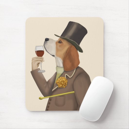 Beagle Wine Snob Mousepad (Mit Mouse)