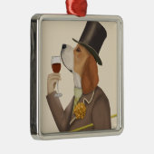 Beagle Wine Snob Ornament Aus Metall (Rechts)