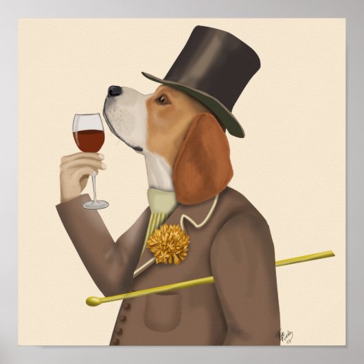 Beagle Wine Snob Poster (Vorne)