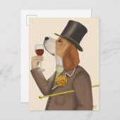 Beagle Wine Snob Postkarte (Vorne/Hinten)