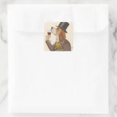 Beagle Wine Snob Quadratischer Aufkleber (Tasche)