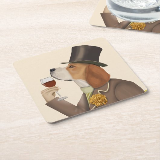 Beagle Wine Snob Rechteckiger Pappuntersetzer (angewinkelt)