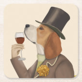 Beagle Wine Snob Rechteckiger Pappuntersetzer (Vorderseite)