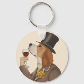 Beagle Wine Snob Schlüsselanhänger (Vorderseite)